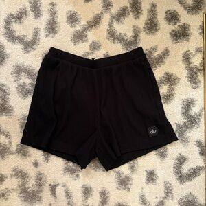 Alo Black Ribbed Muse Shorts